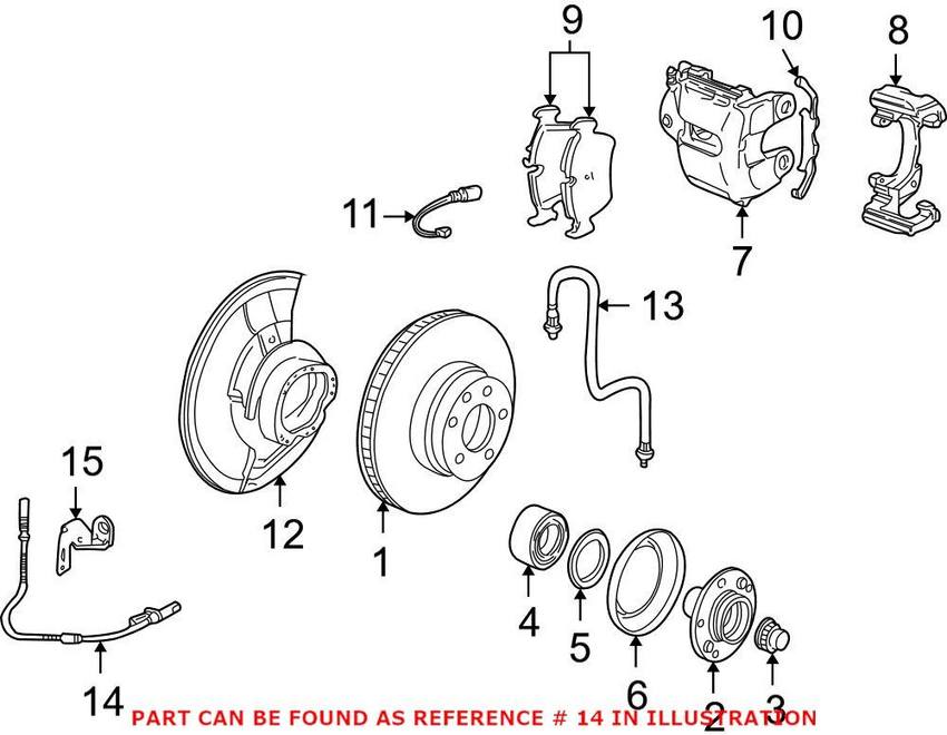 BMW ABS Wheel Speed Sensor - Front 34526756378